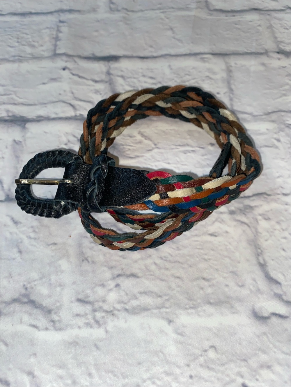 Braided Multicolor Kids Belt - Black Trim